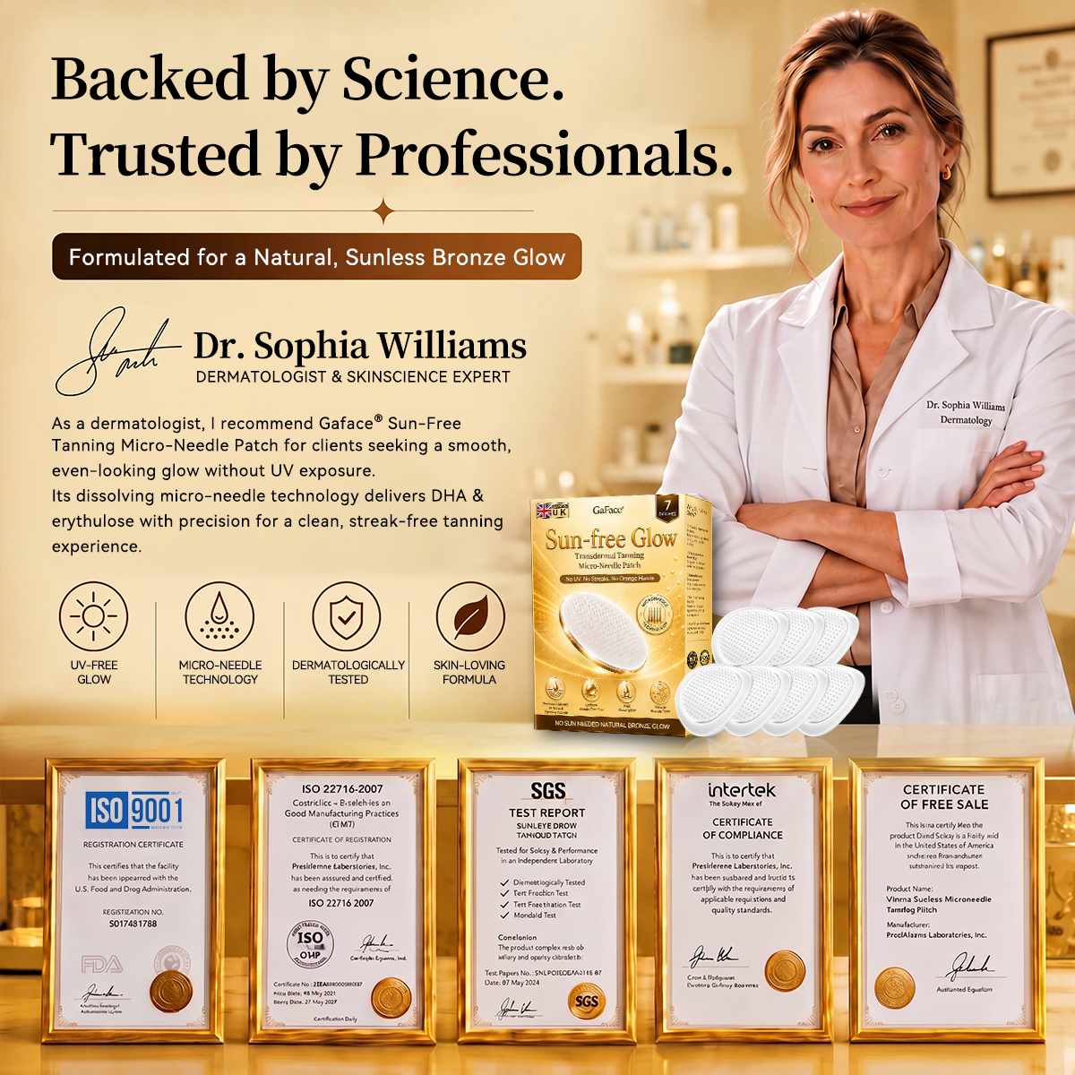✨🔥𝗚𝗮𝗳𝗮𝗰𝗲® Sunless Natural Glow Transdermal Tanning Micro-Needle Patch